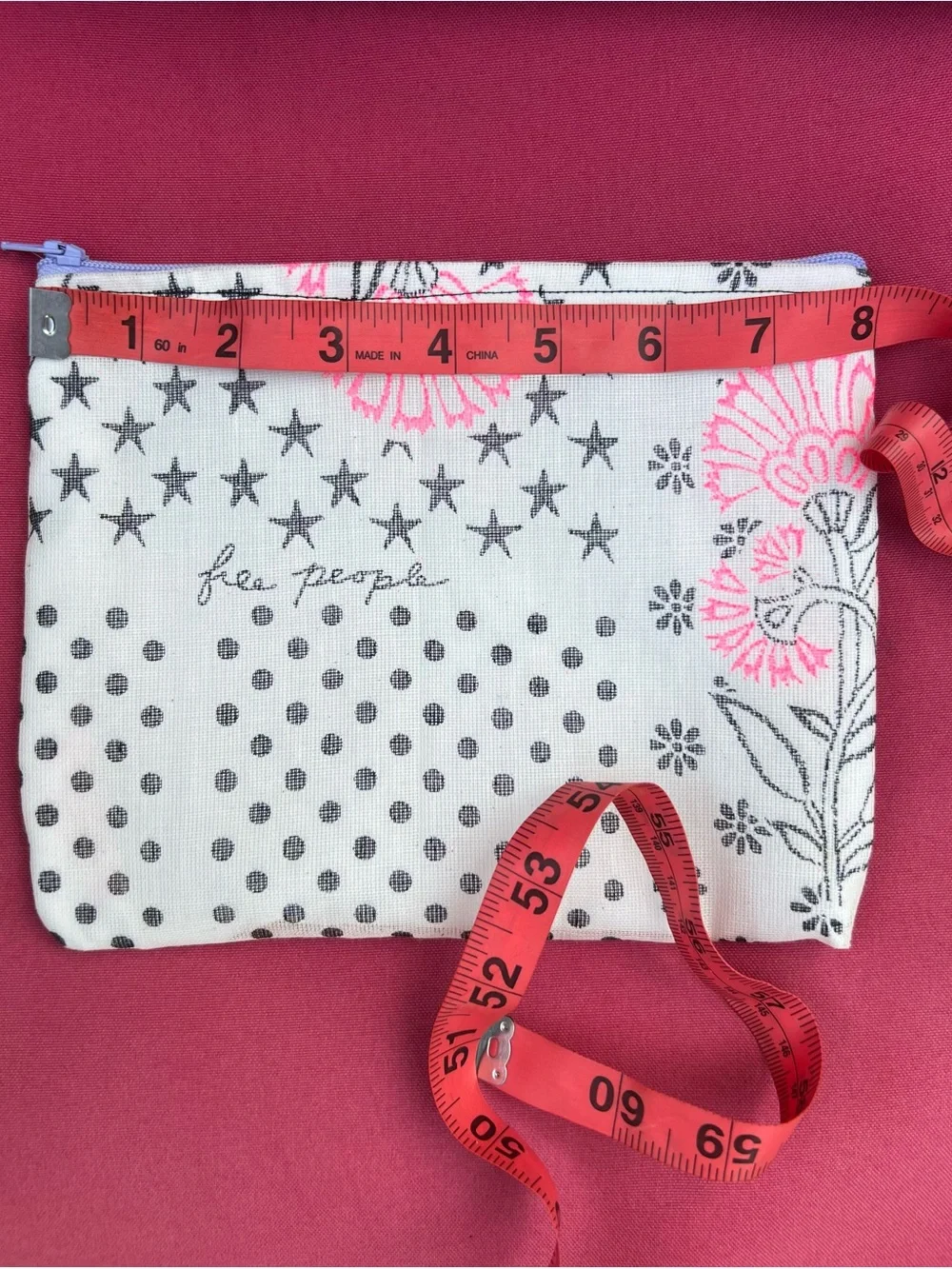 Free People Upcycled Zip Pouch makeup bag double lined
